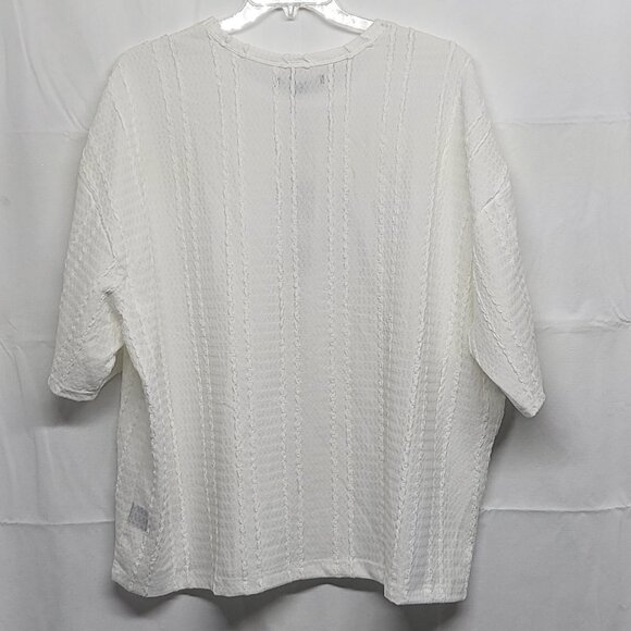 Nova Men T Shirt XXL Samuel Textured Boxy Short Sleeve White NWT - Picture 8 of 13